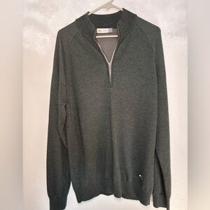 KJUS Kalm Half Zip Merino Wool Blend Golf Pullover Gray XL Performance Quick Dry